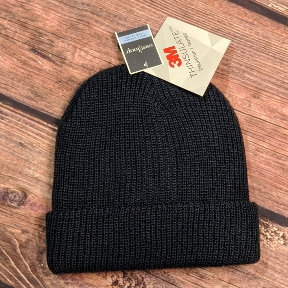 Men's double layer skit hat navy blue